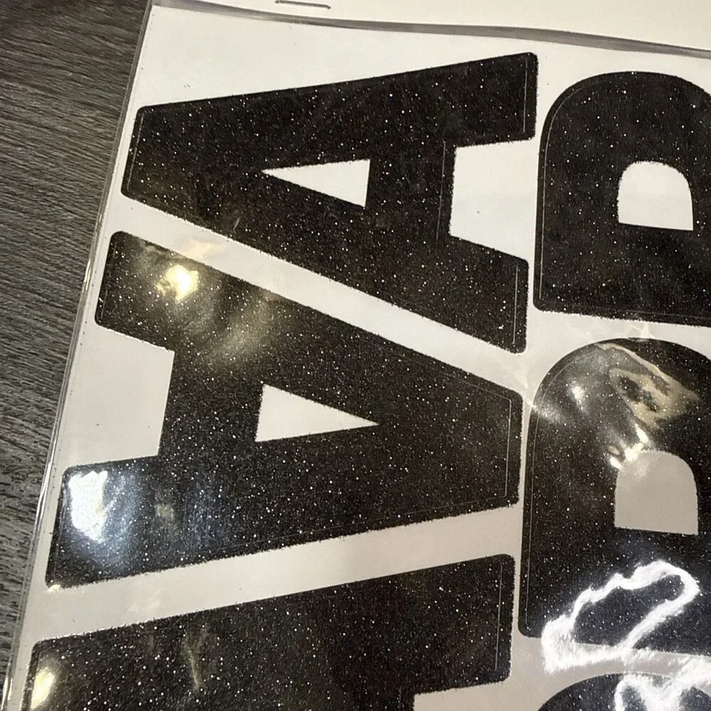 3 Inch Letter Sparkling, Self-Adhesive Large Capital Alphabet 21 Black